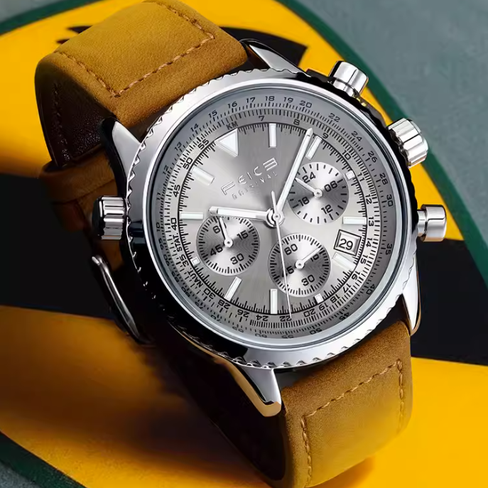 FEICE FK812 Mens Watches Multifunction Chronograph Waterproof Date Ana