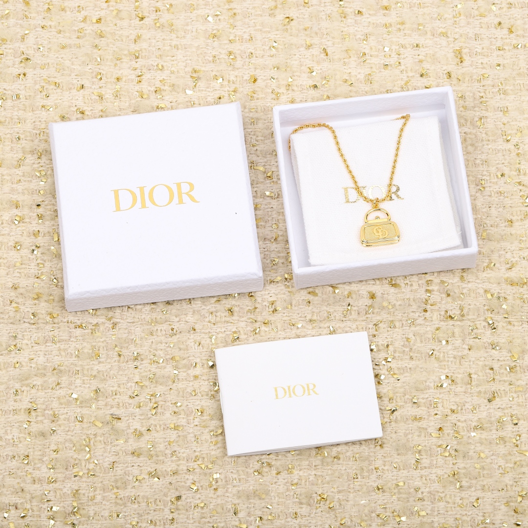 Dior Gold Clutch Necklace