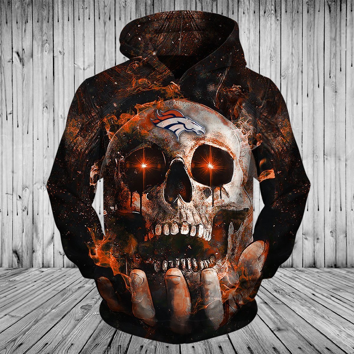BRONCOS HOODIE 3D SKULL 74