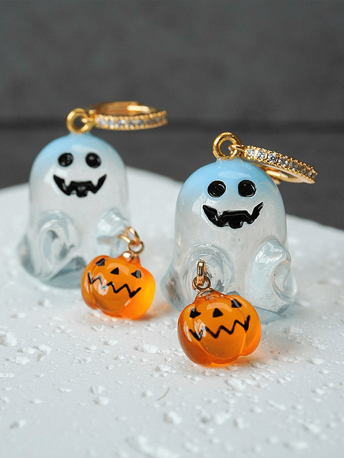 Halloween Ghost Diamond Earrings