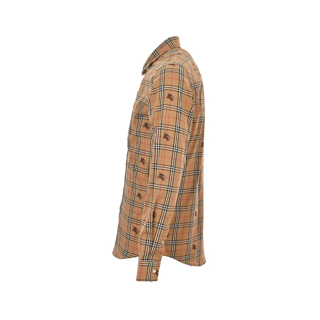 Burberry 24Fw allover warhorse print check shirt