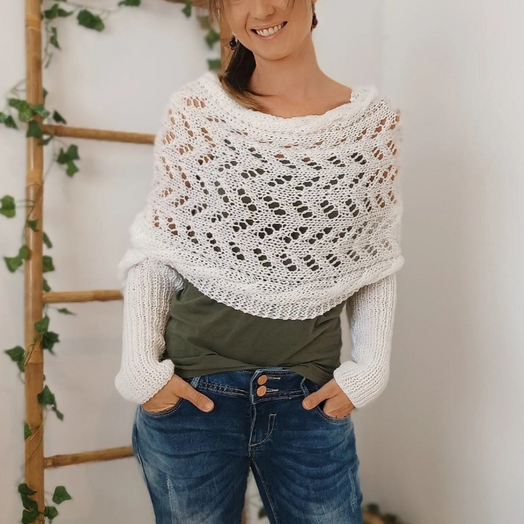 🏆Last Day 49% OFF⚡Scarf With Sleeves, Knitted Cable Wrap