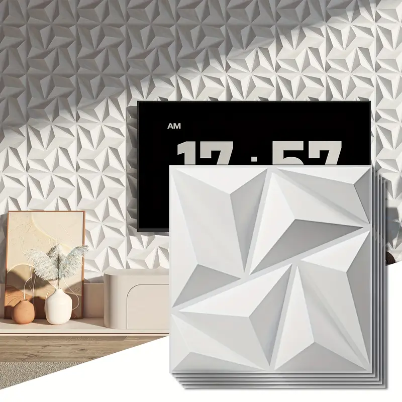 PVC Three - Dimensional Stereoscopic Decorative Wall Panels (11.8in*11.8in)