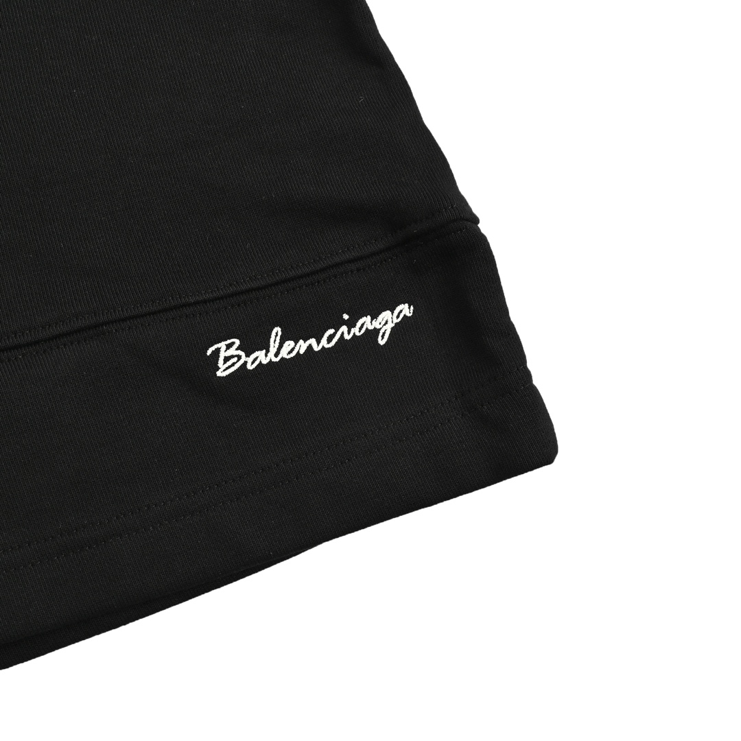 Balenciaga signature logo embroidered panel shorts
