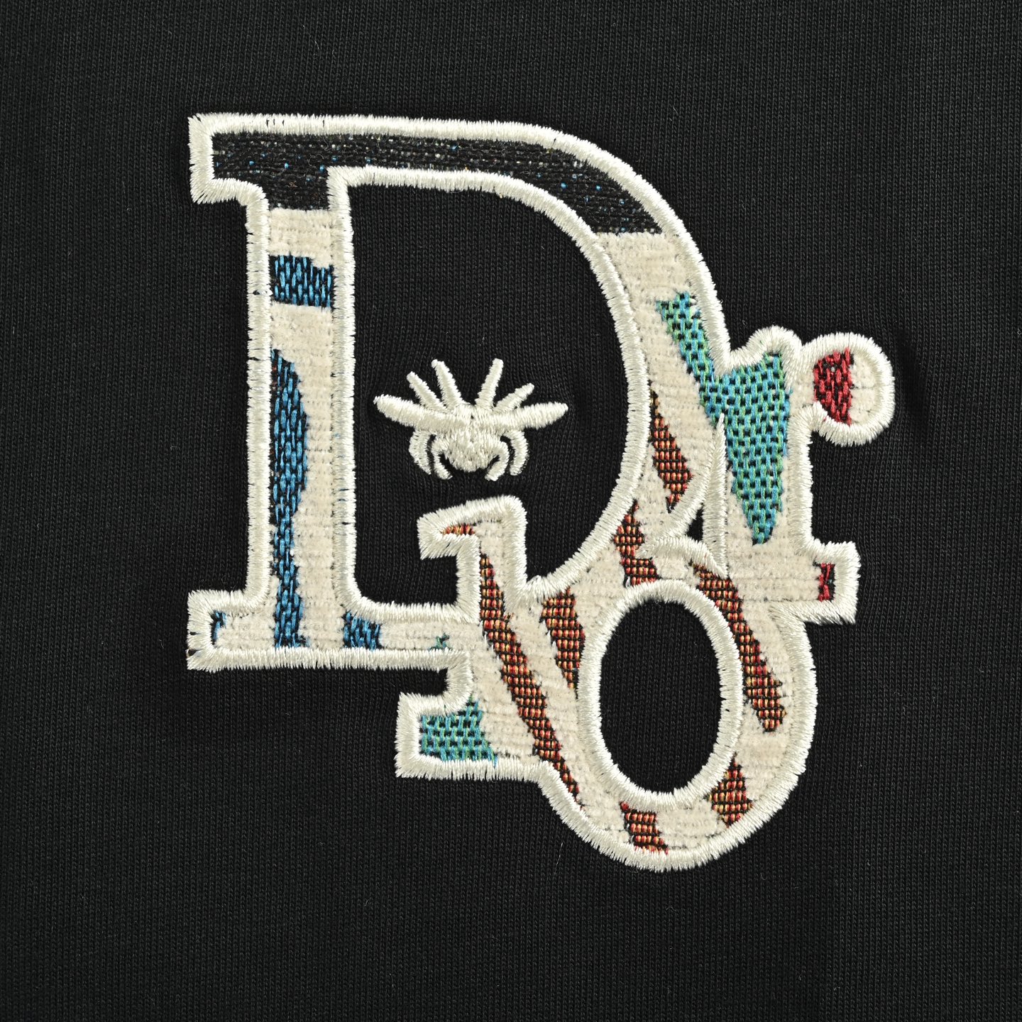 Dior 25ss flower embroidered letter short sleeve