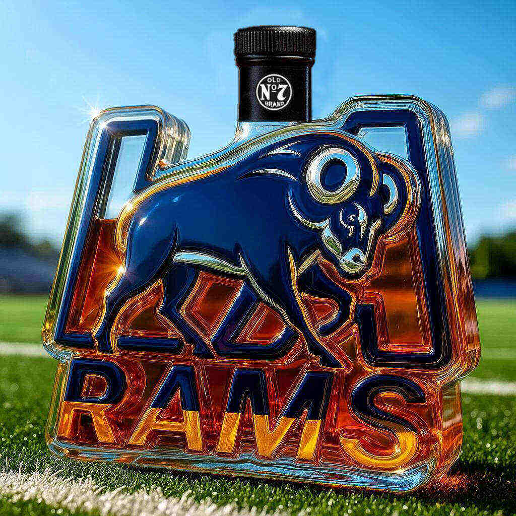 LA Rams Whiskey Bottle