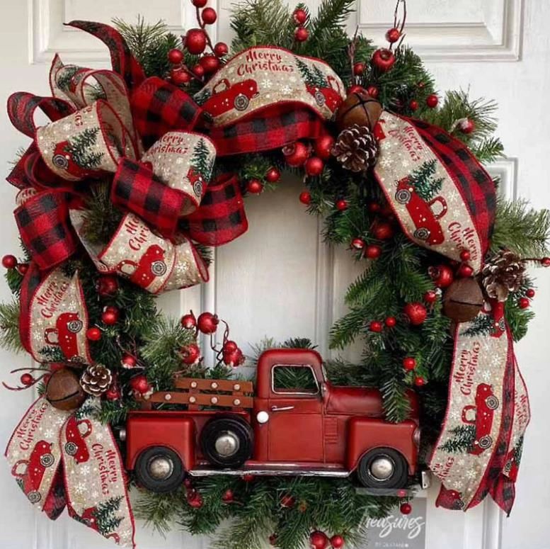 Red Truck Christmas Wreaths