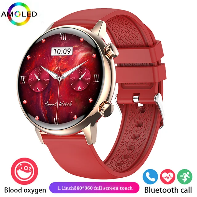 YPAY 1.016-inch AMOLED screen Women's Smartwatch HD Bluetooth Call Women's Cycle Monitoring IP68 waterproof Women's Smartwatch