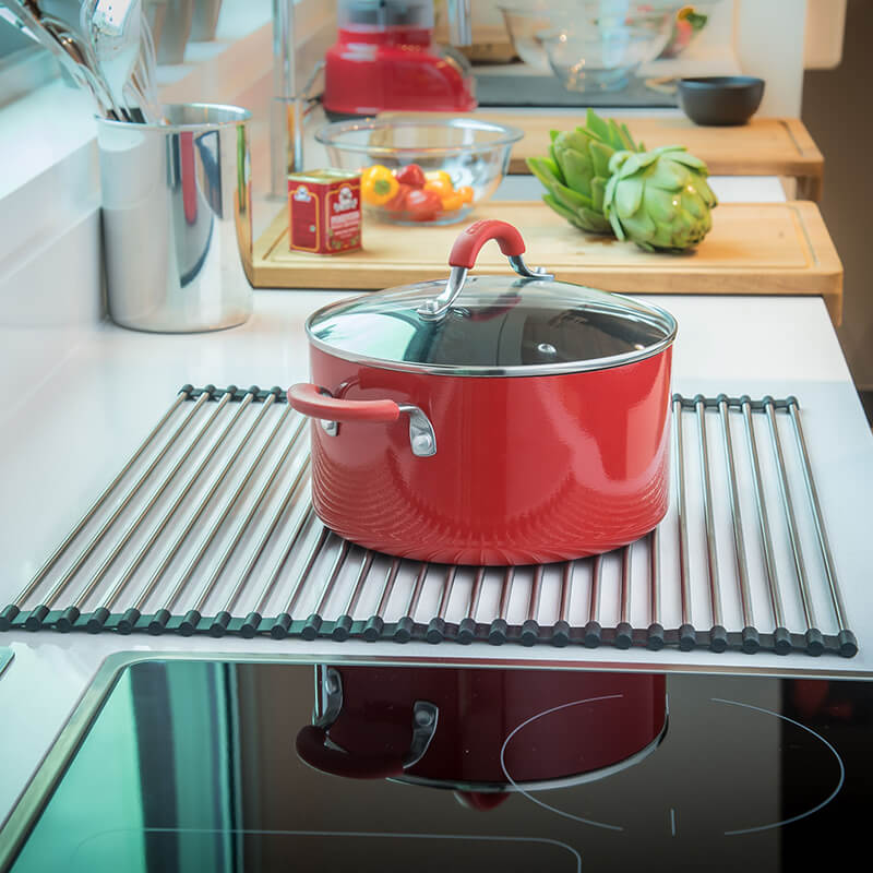 Multipurpose Over-Sink Roll-Up Dish Drying Rack