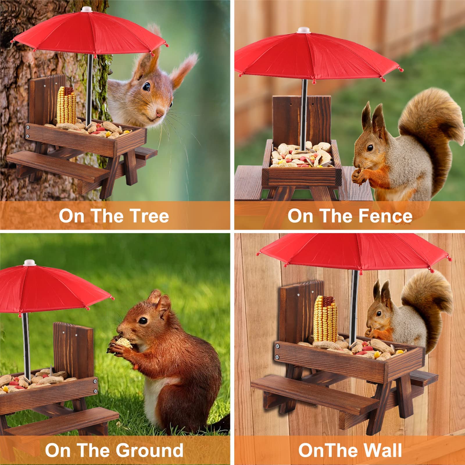 👍2024 New Arrival- 50% OFF💥Wooden Picnic Table Squirrel Feeder