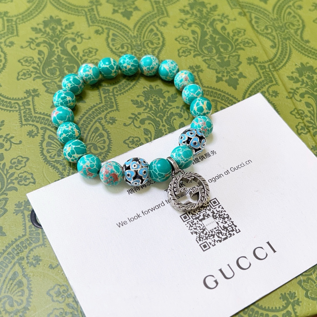 Gucci snakeskin stone vintage bracelet