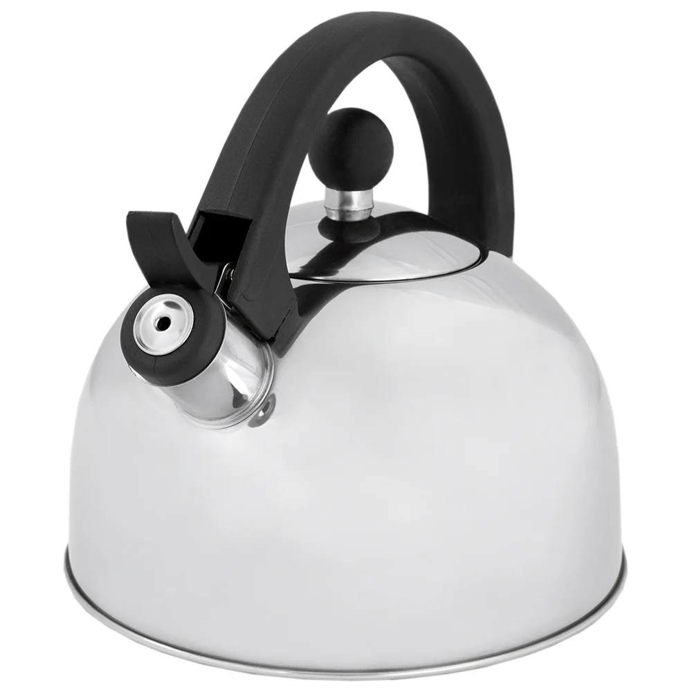 Home Basics Whistling Tea Kettle, Mirror Finish Silver, 2.5 Liter