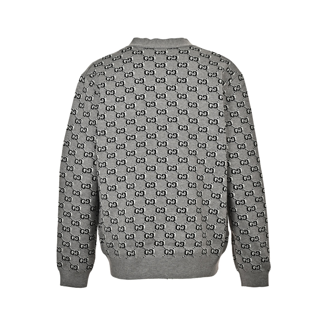 Gucci 24ss all-over print jacquard cardigan sweater