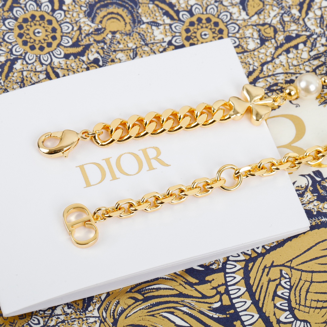 Dior CD pearl chain bracelet
