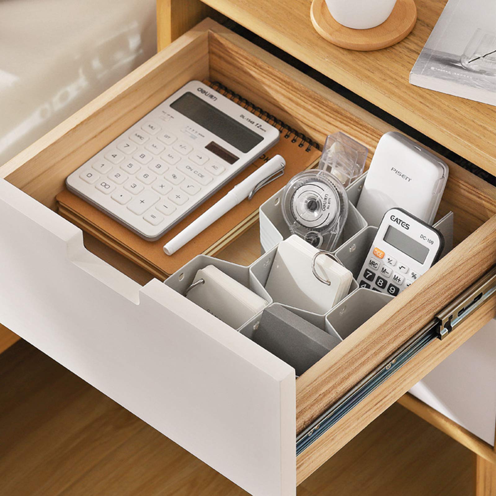 8 Pcs/Set Honeycomb Separator Adjustable Drawer Organizer Divider for Underwear Belt-Scarf Socks Organizer