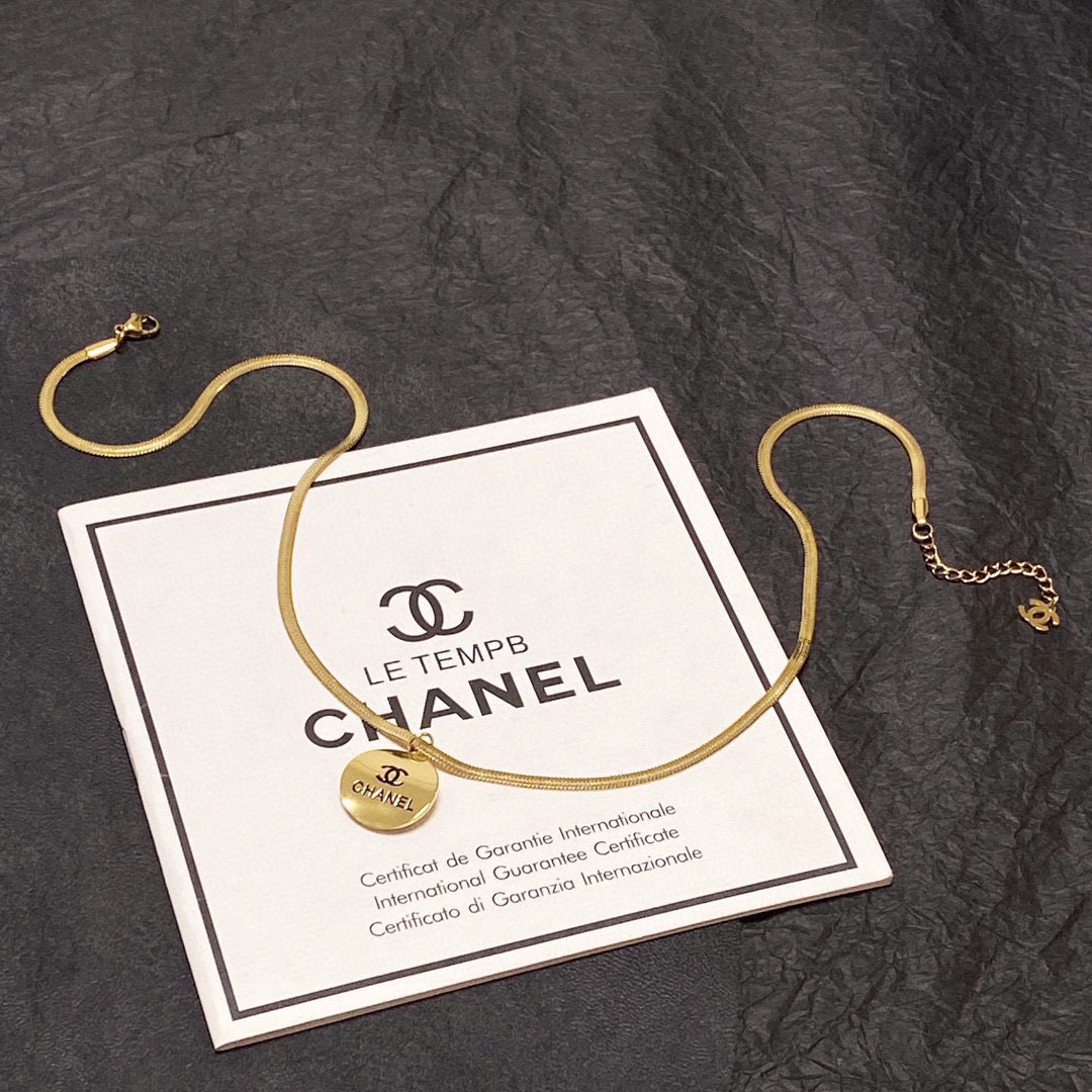 Chanel Flat Snake Bone Necklace