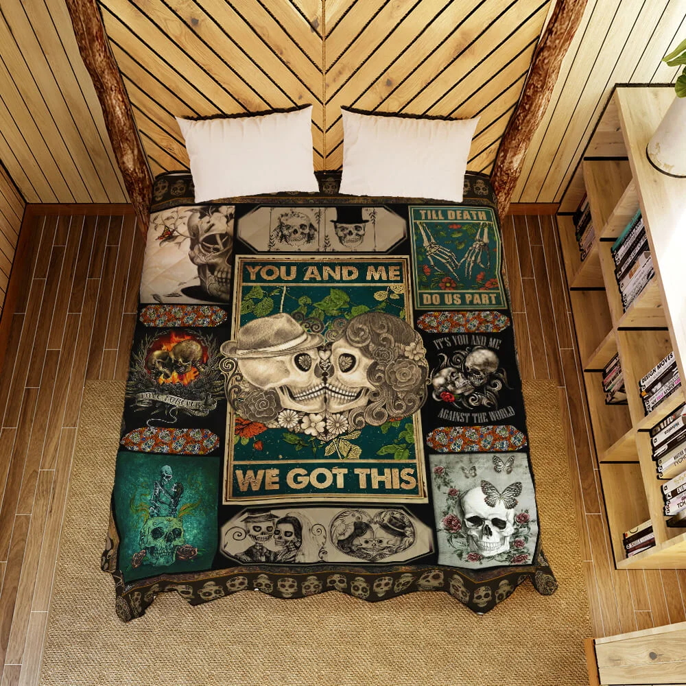 You & Me Skull Lover Quilt Blanket