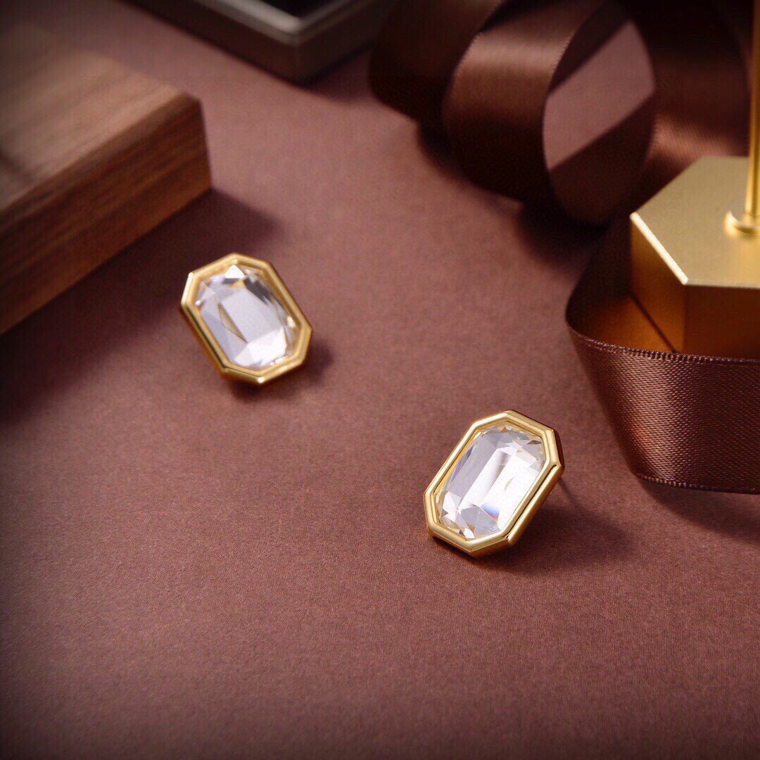 Balenciaga New Square Diamond Earrings