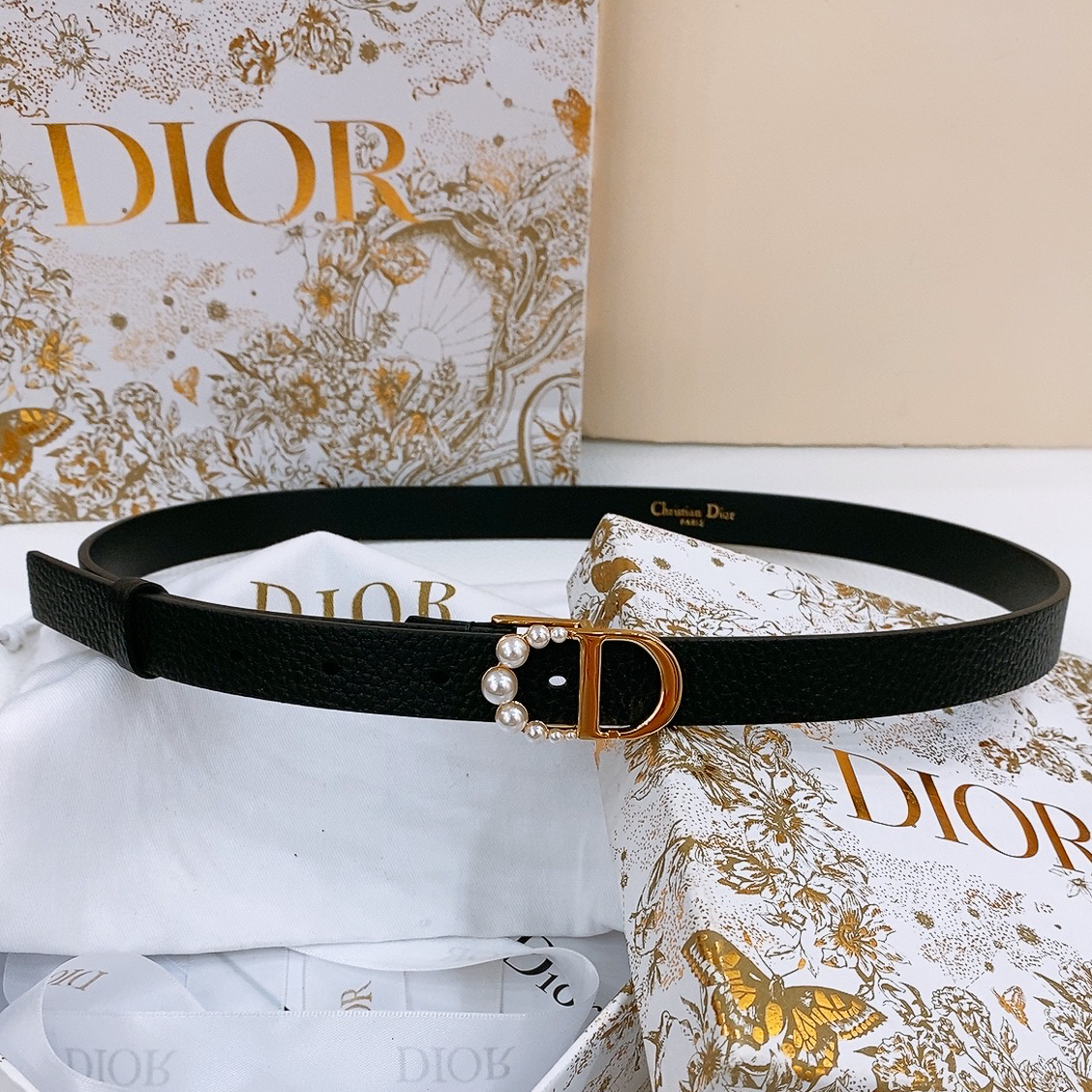 Dior Saddle Belt Cowhide Leather Belt 2.0CM Width