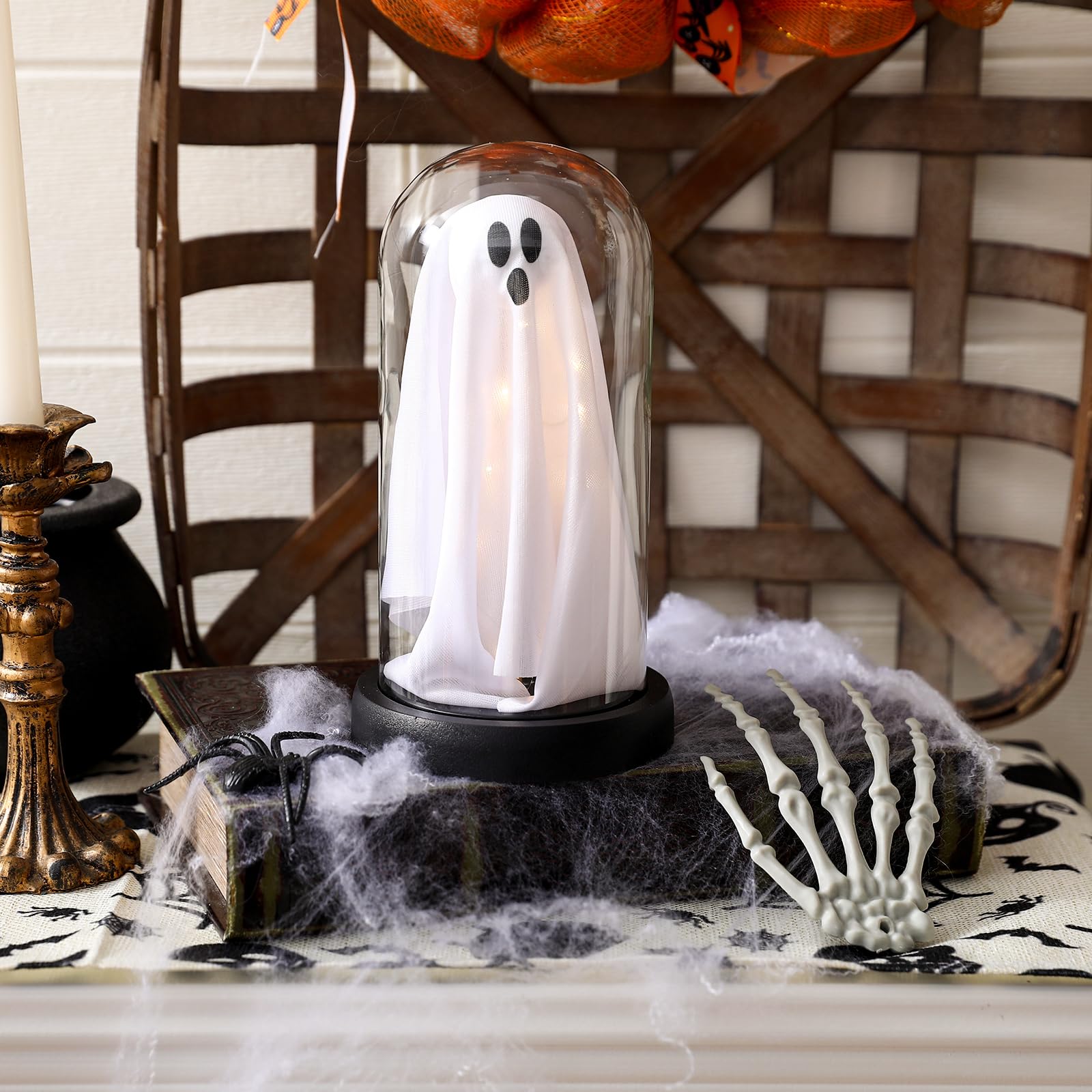🏆Limited Sale⚡Almost Gone💥👻 Light Up Ghost in Glass Cloche