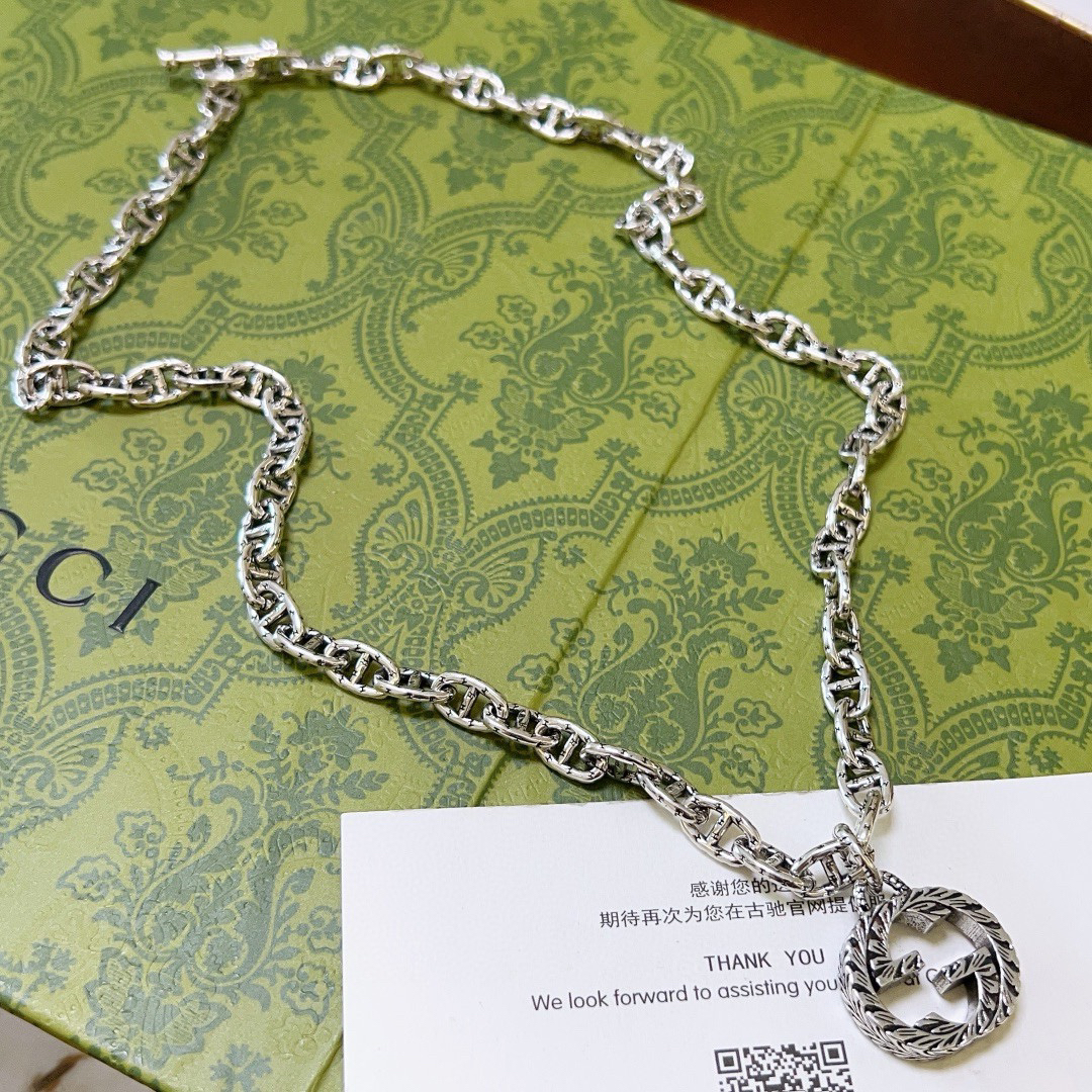 Gucci Anger Forest series new double G vintage necklace