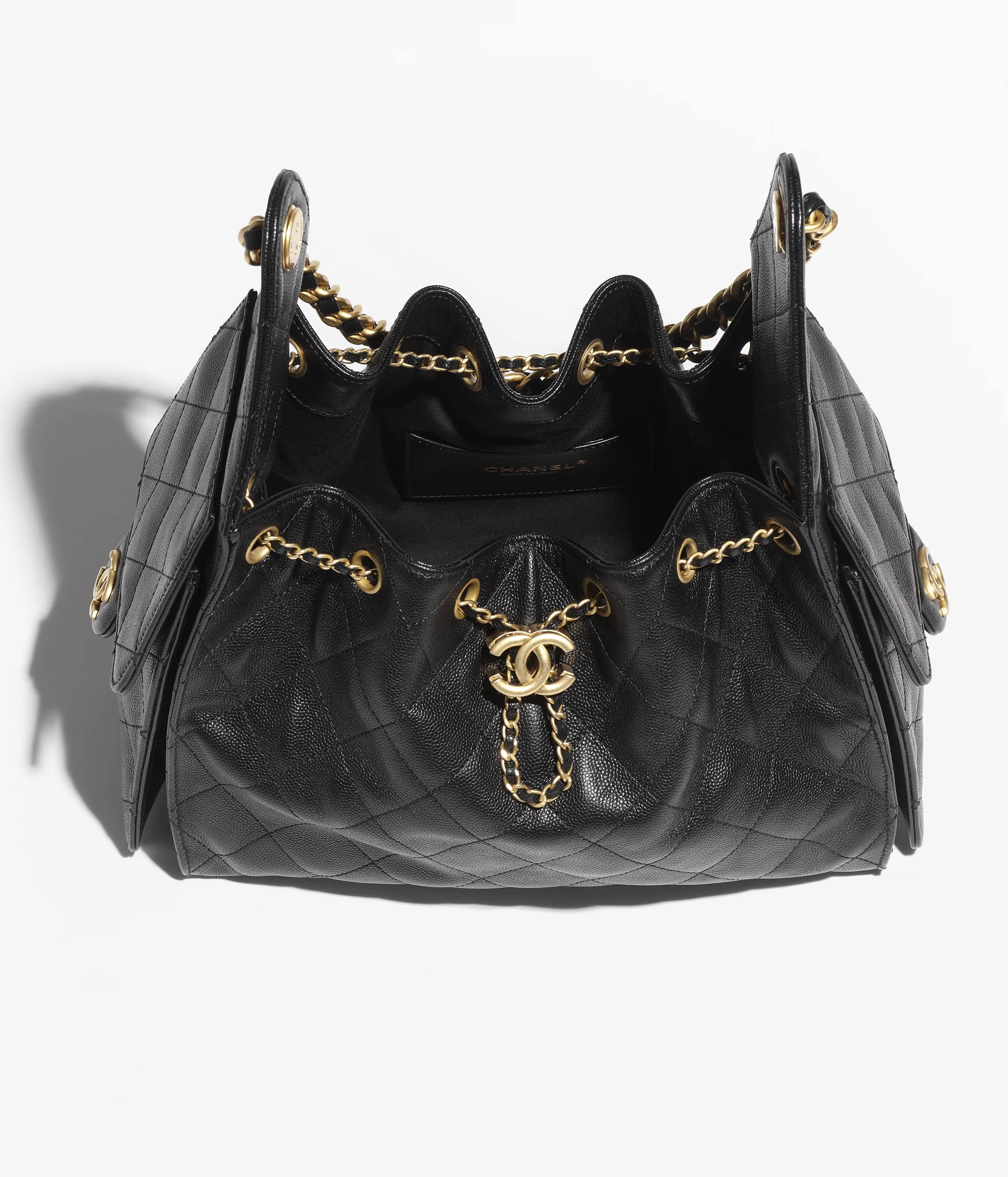 Chanel Small 25 Grained Calfskin & Gold-Tone Metal Black AS5293-B20304-94305