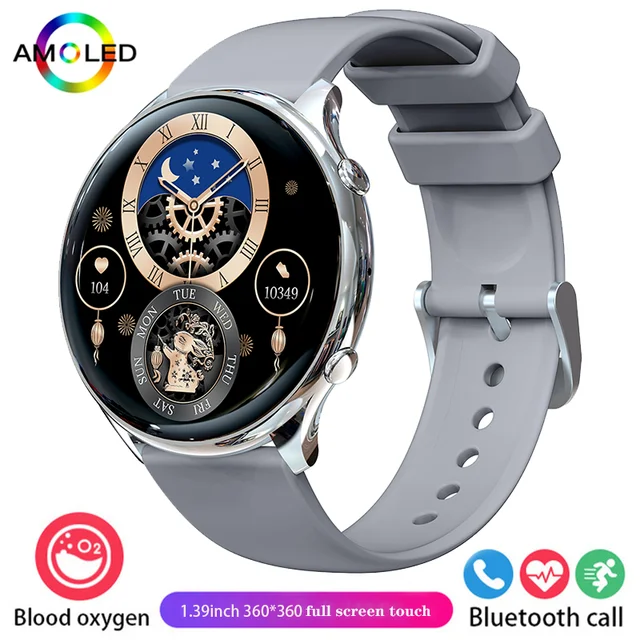 New women's Bluetooth call smartwatch 1.39inch full screen touch heart rate and body temperature monitoring for Huawei Xiaomi