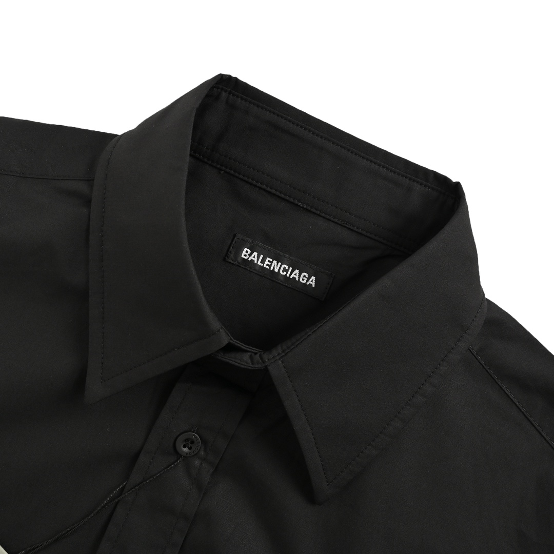 Balenciaga 24ss rhinestone-back long-sleeved shirt