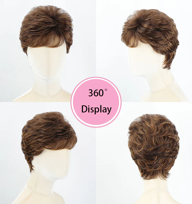 Pixie Wig With Highlighted Bangs