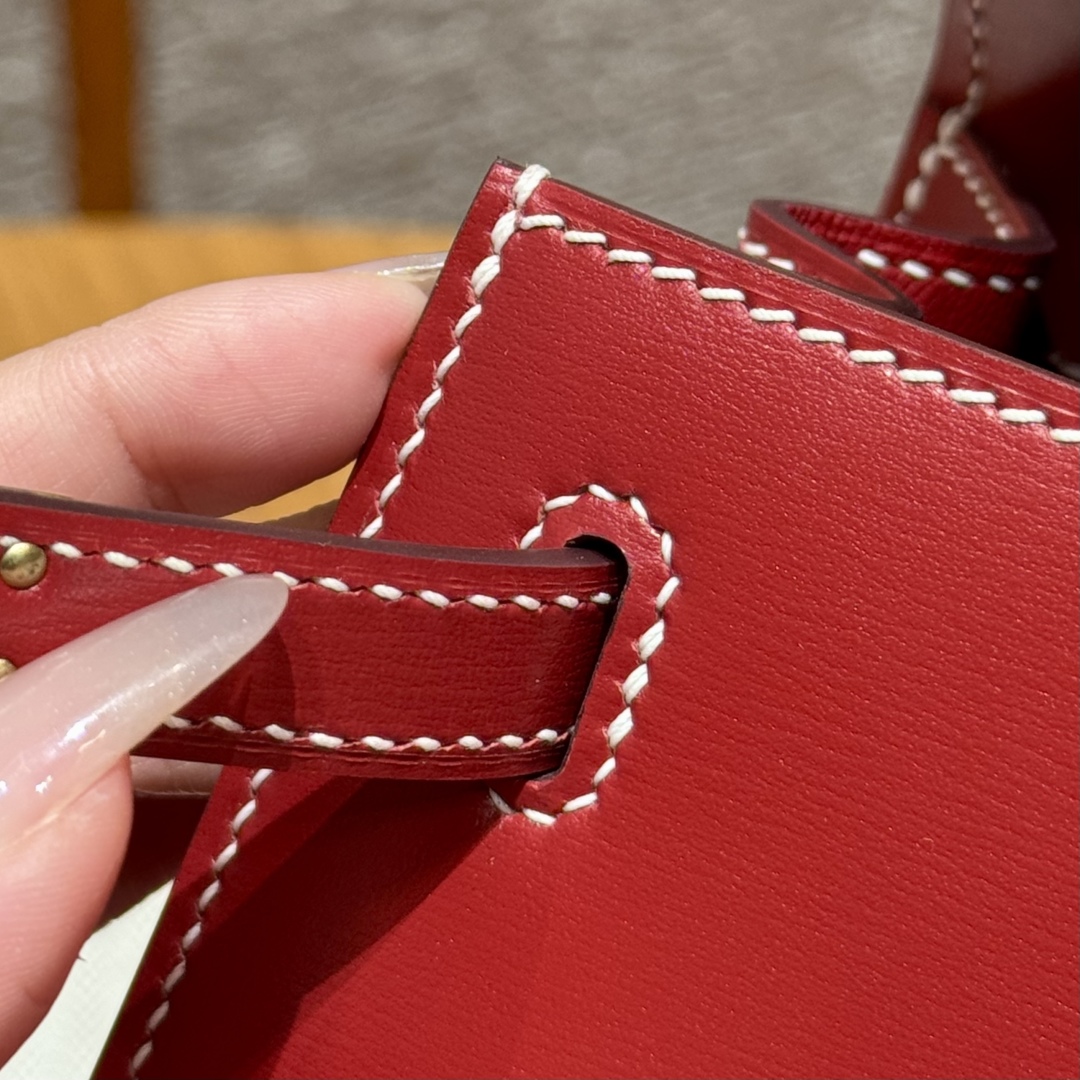 Hermès Kelly 5xRouge piment Handbag (Handmade to order)