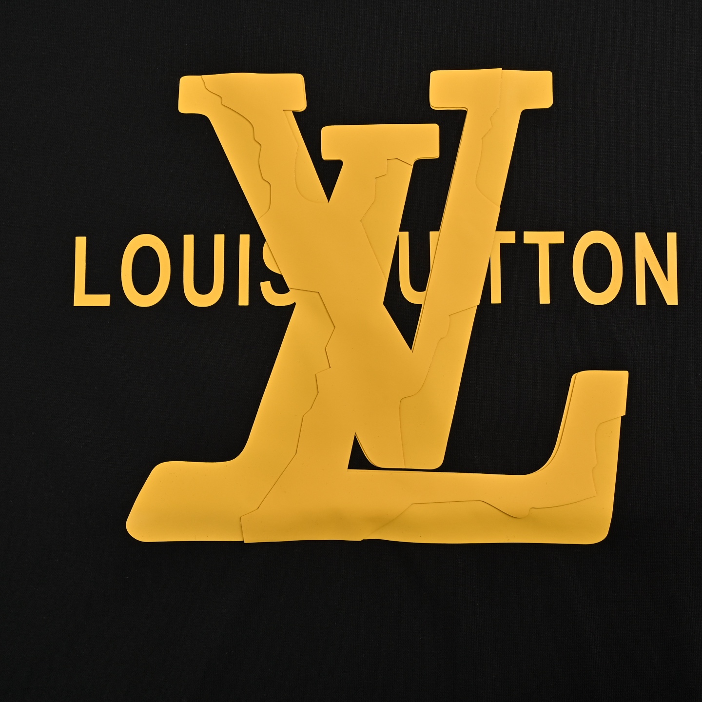 Louis Vuitton Thick Rubber Lettering Printed Short Sleeves