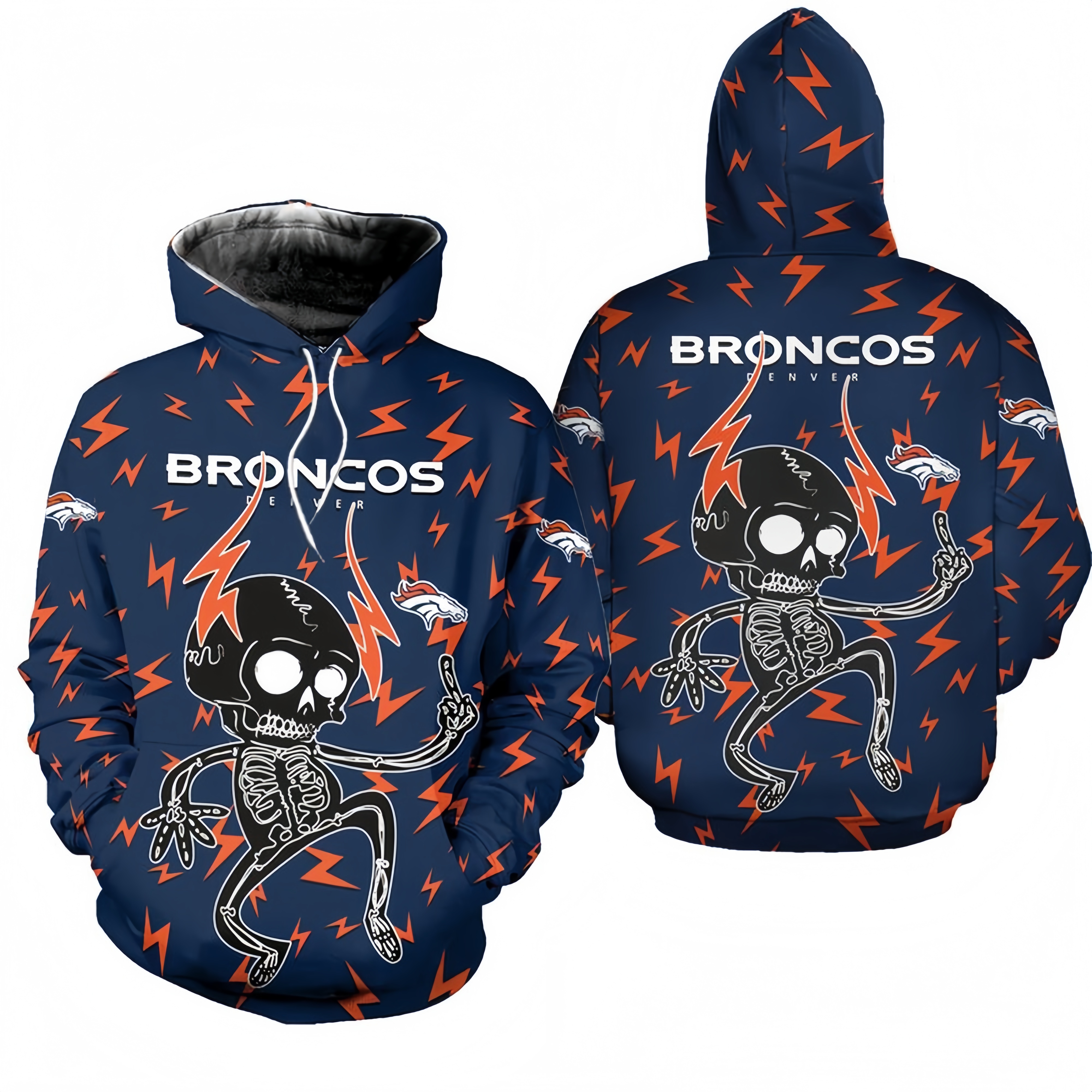 DENVER BRONCOS 3D ELECTRIC SHOCK CUTE SKELETON