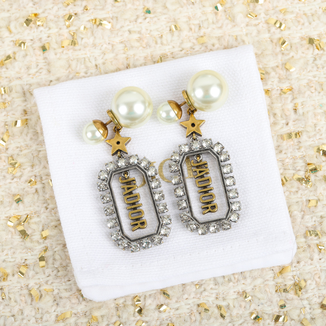 Dior Vintage Gold Diamond Earrings