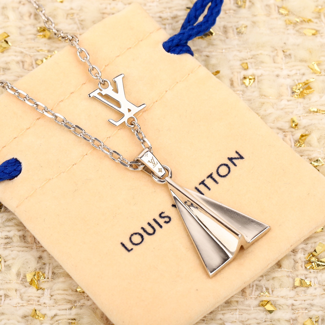 Louis Vuitton Paperplane Folding Airplane Necklace