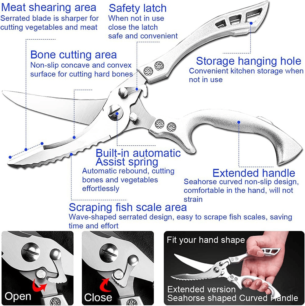 (🔥Father's Day Hot Sale-Save 50%OFF)--Heavy Duty Stainless Steel Bone-Cut Scissors--BUY 2 GET FREE SHIPPING NOW(EXTRA 20% OFF)