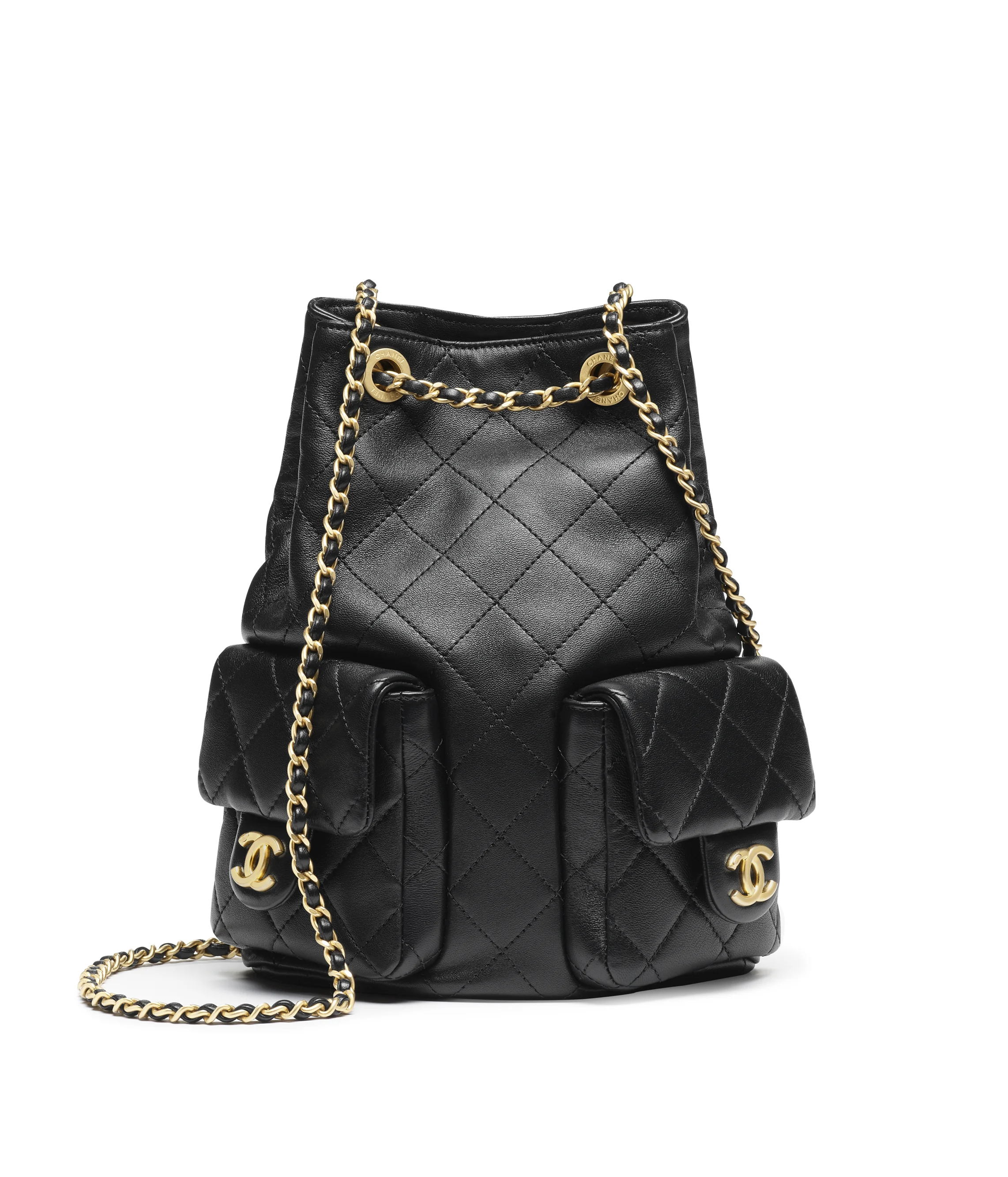 Chanel Backpack Shiny Lambskin & Gold-Tone Metal Black AS5310-B18791-94305