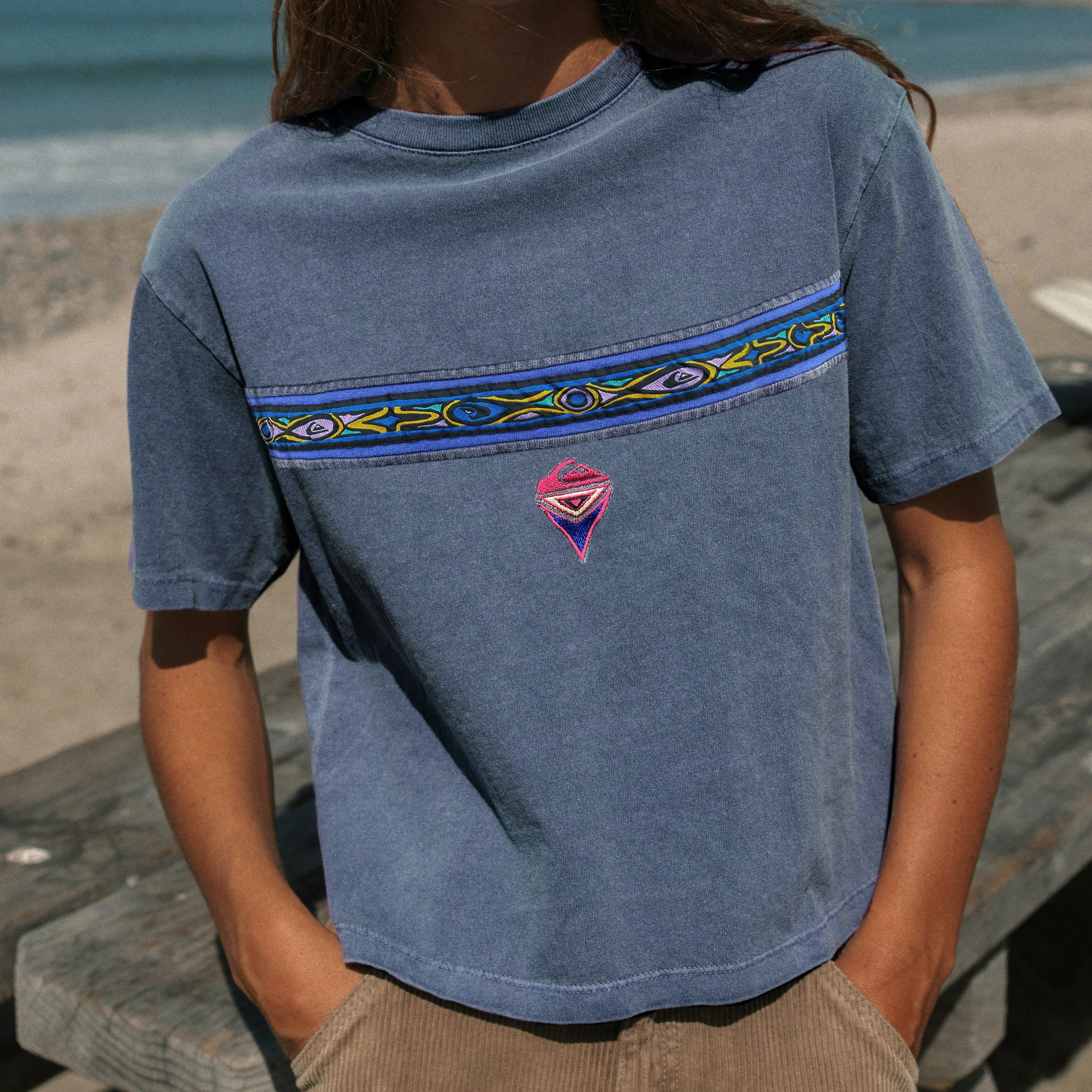 Vintage Surf Shack Print T-shirt