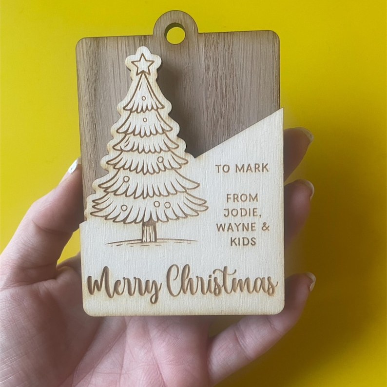 Personalised Christmas money gift holders