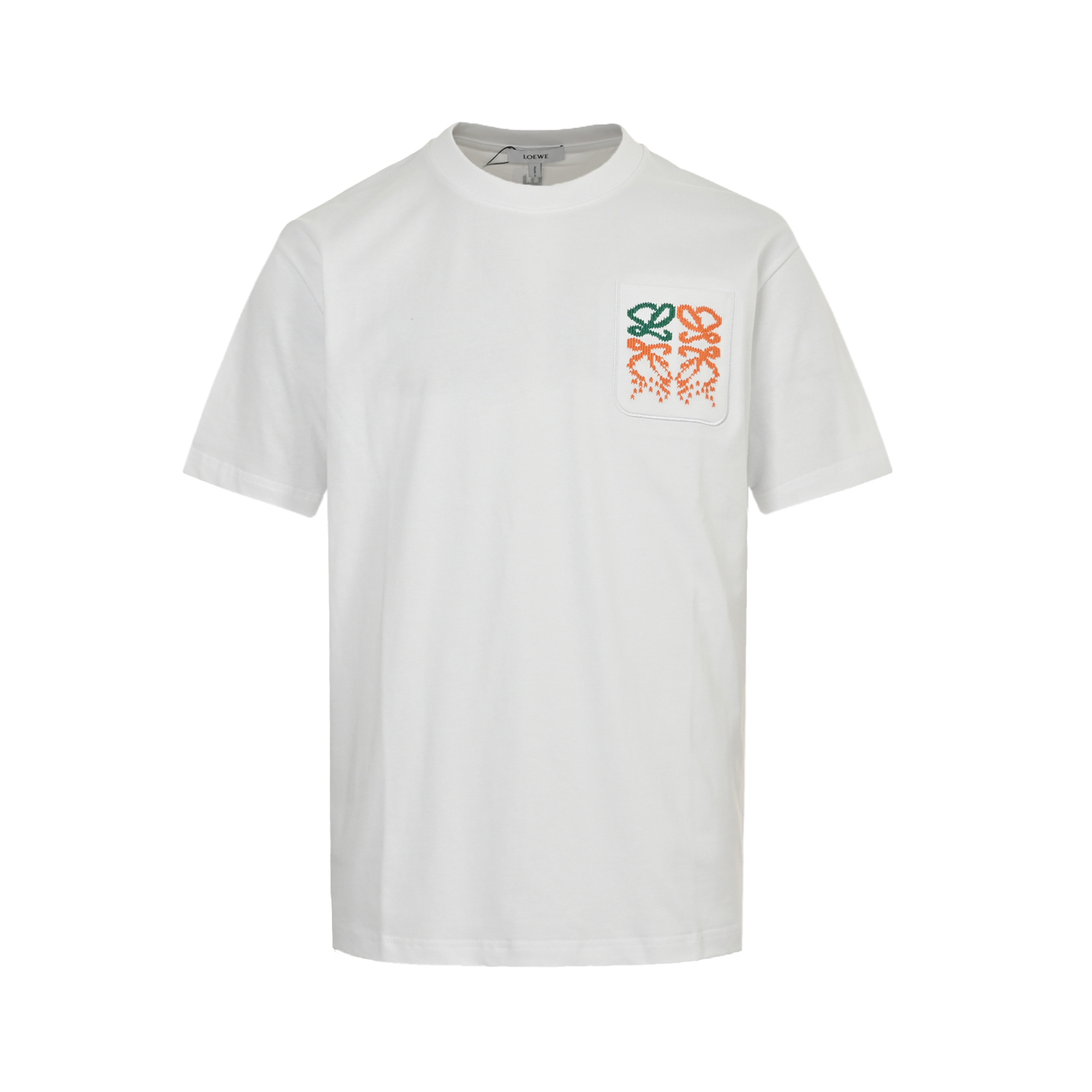 Loewe 25ss short sleeve with contrasting logo embroidery on pockets