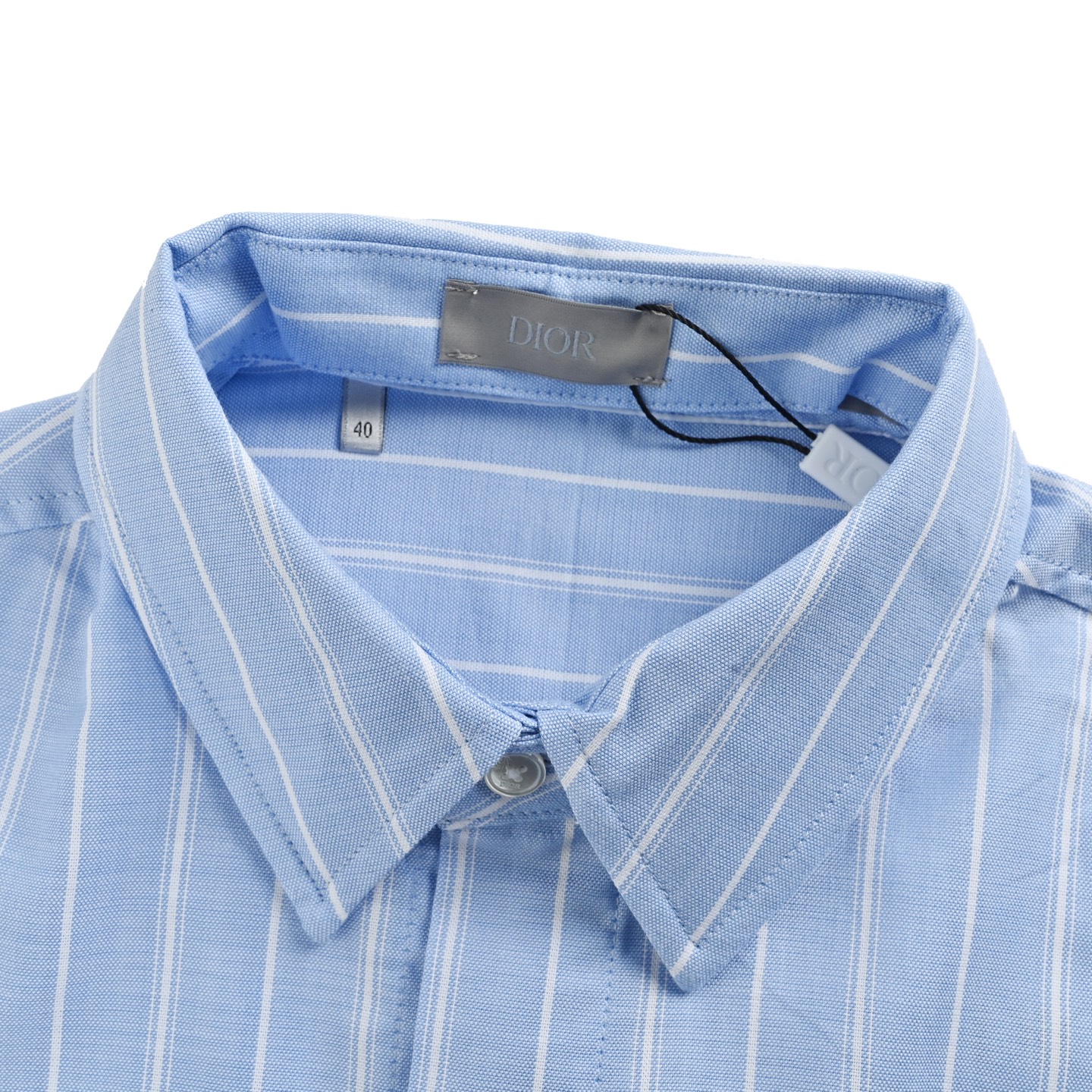Dior 25ss blue cat embroidered striped shirt