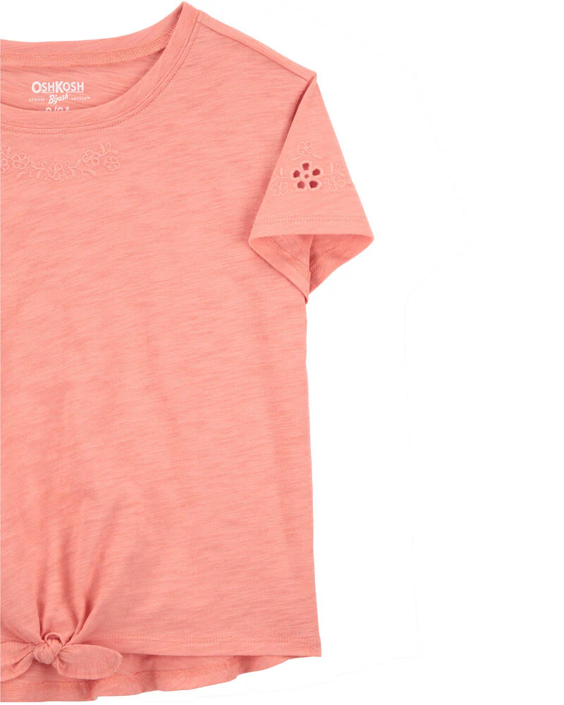 Oshkosh Kid Embroidered Tie-Front Top with Kid LENZING™ ECOVERO™ Eyelet Skirt