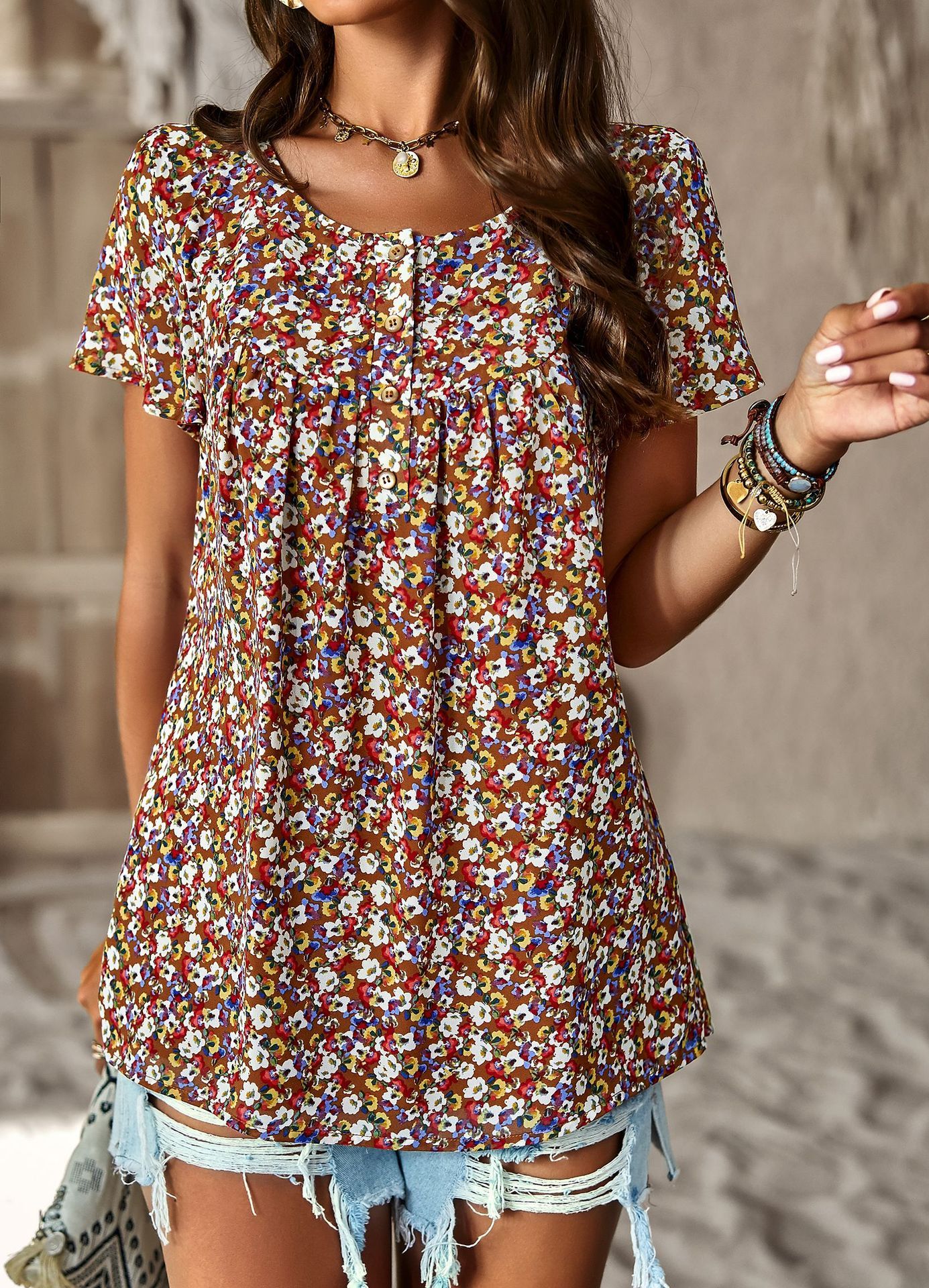 Fashion Print T-shirt for Leisurely Women