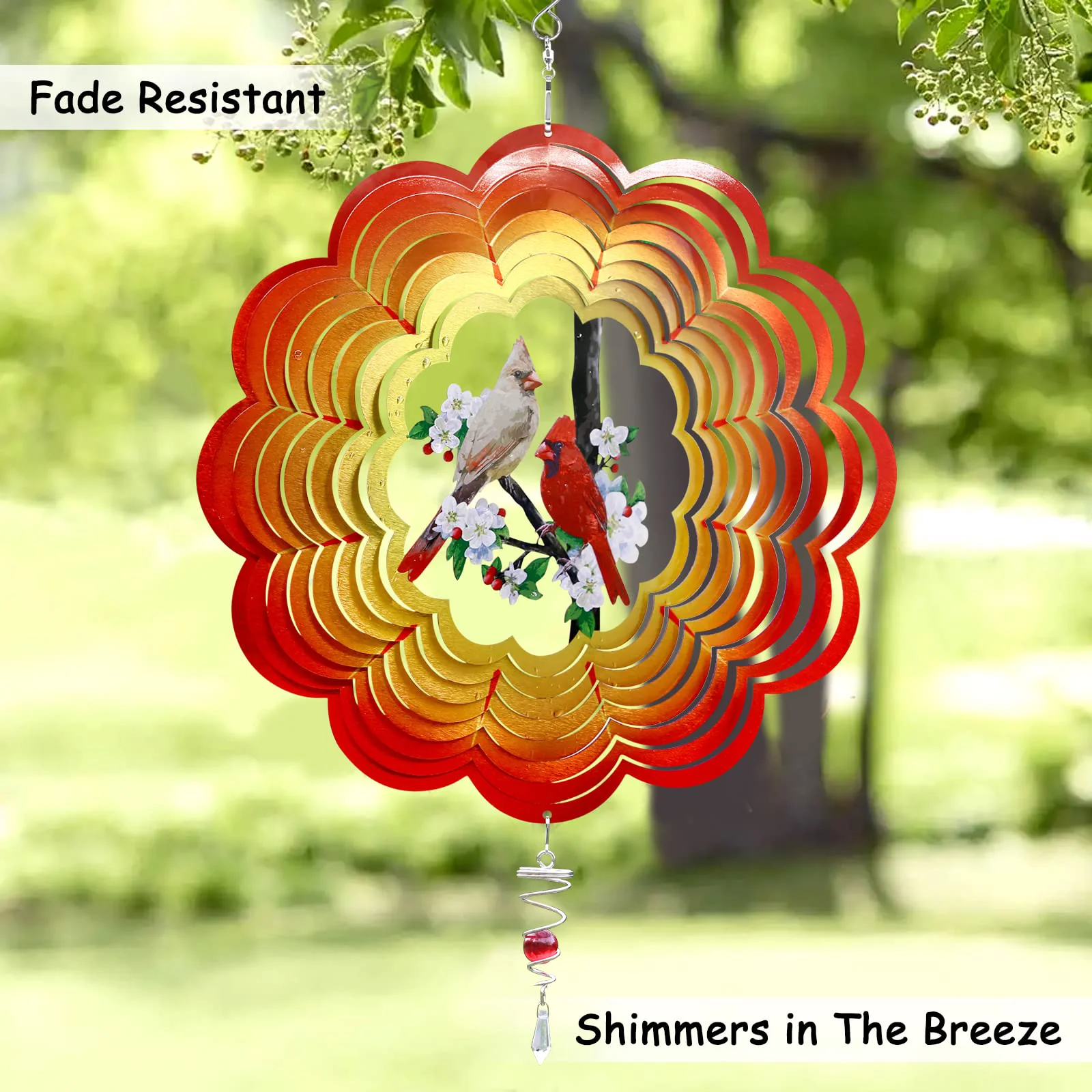 Hot New Year's Sales🔥Top Selling - 3D Garden Decorative Cardinal Wind Spinner