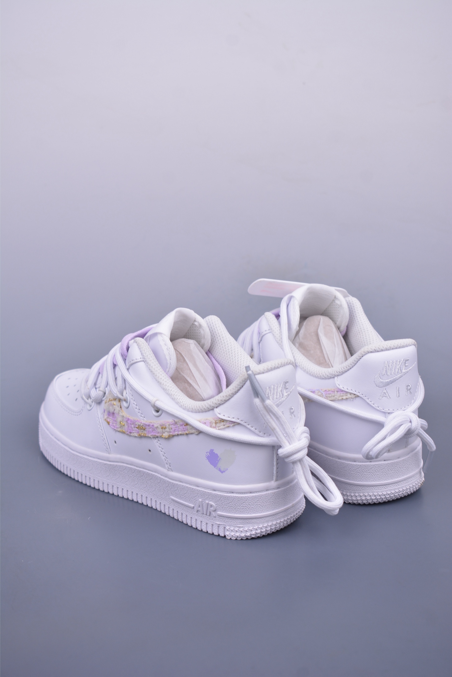 OFF WHITE x Nike Air Force 1'07 Low Sneakers White and Purple Chanel Style DH9999-556
