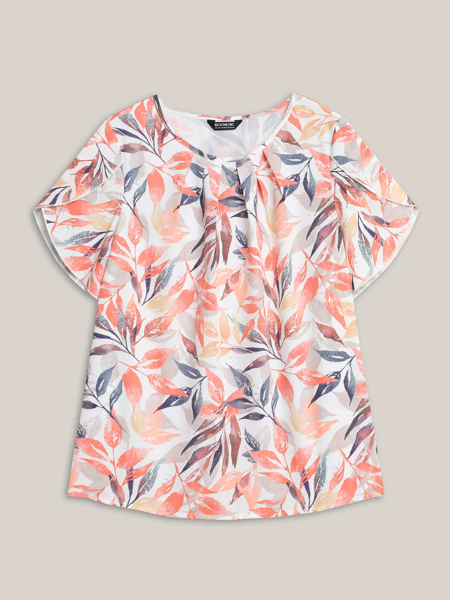 Floral Petal Sleeve Pleated Shirt