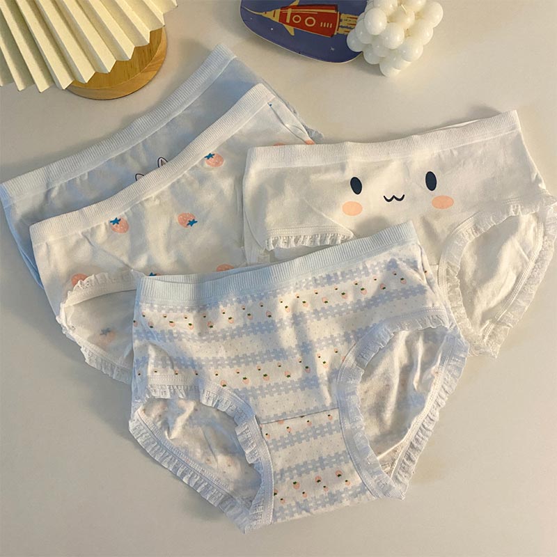 4 Pack Cartoon Rabbit Strawberry Panty Set