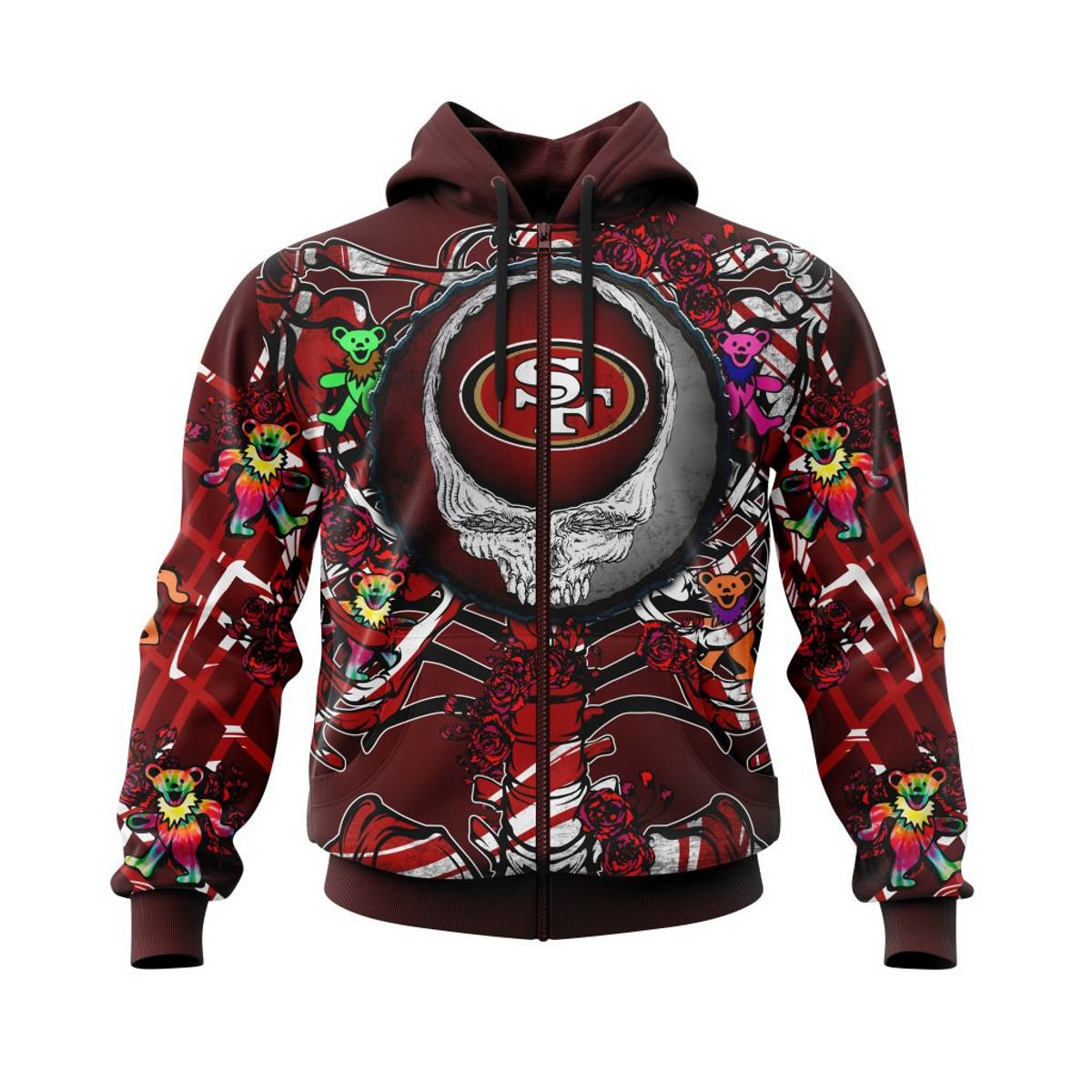 SAN FRANCISCO 49ERS 3D HOODIE MIX GRATEFUL DEAD