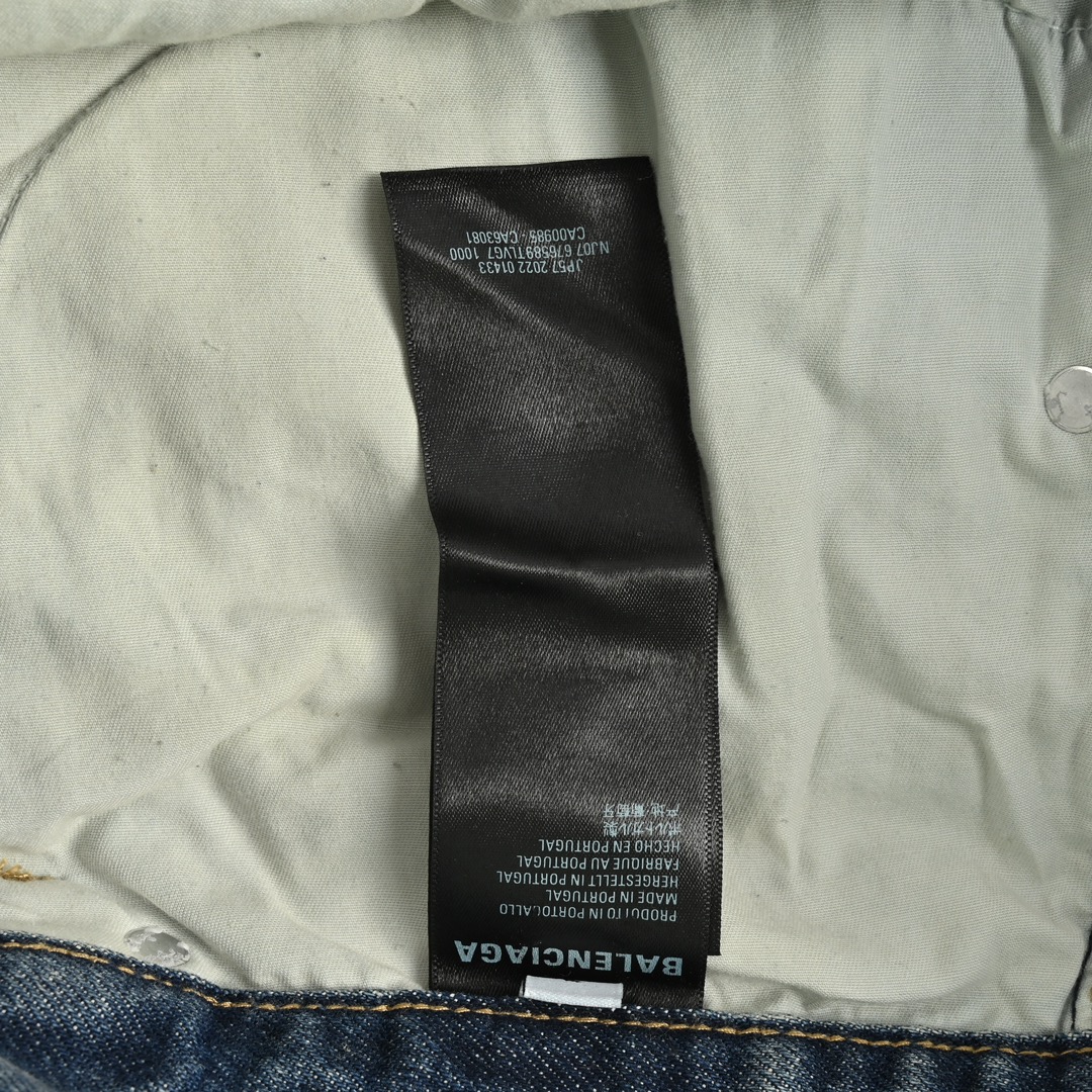 Balenciaga Blue Destroyed Denim Jeans