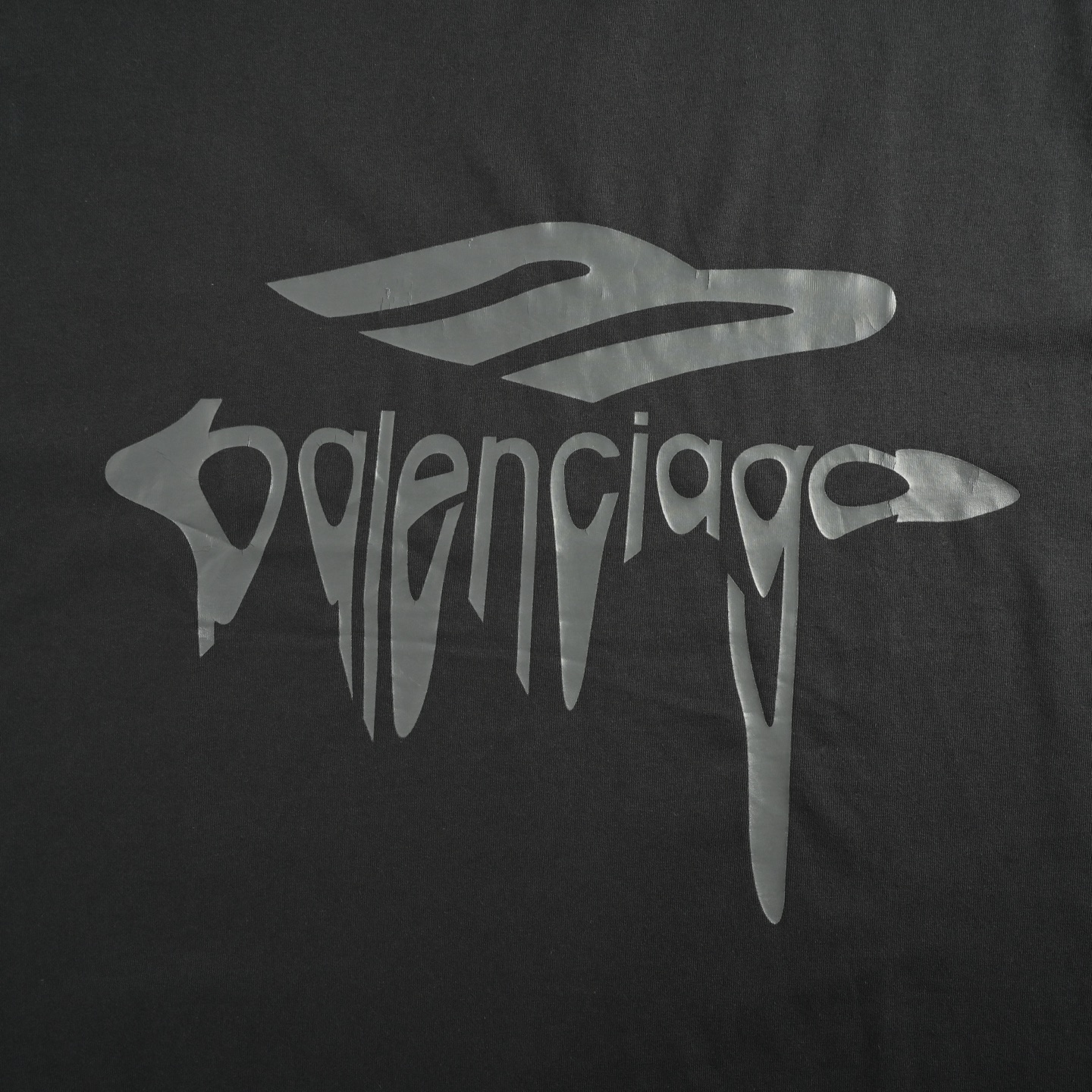 Balenciaga 25ss melted logo cracked print short sleeves