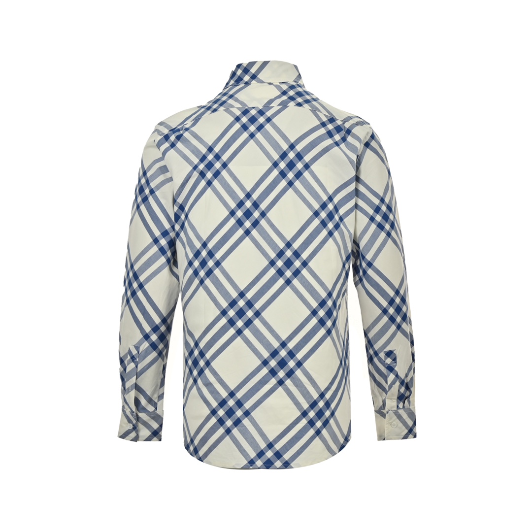 Burberry 24ss diagonal check long-sleeved shirt